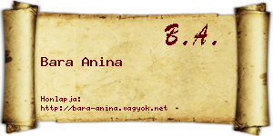 Bara Anina névjegykártya